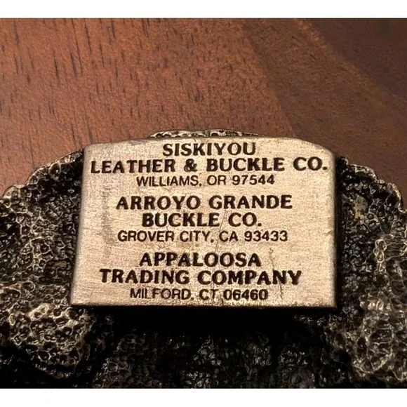 Bergamot Brass Works Siskiyou Native American Indian Vintage 1981 Belt Buckle - Picture 4 of 8